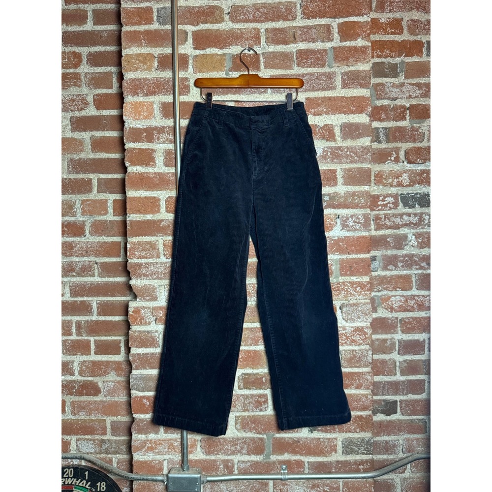 Gap Womens Black Corduroy Wide Leg Pants High Rise Size 2 Stretch Cotton